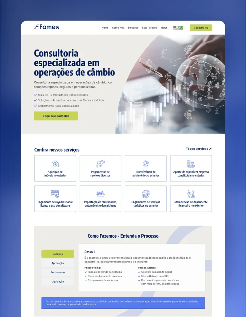 Jonas Verissimo Criacao de sites Famex Cambio